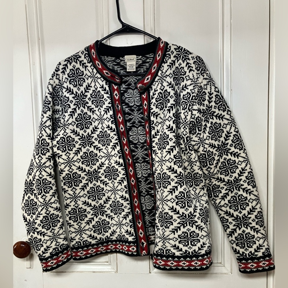 LL Bean Fair Isle Cardigan